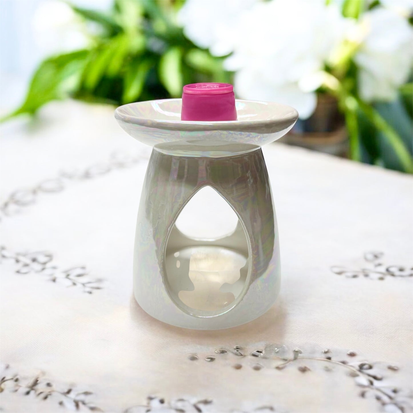 WAX MELT BURNER & 8 UNSCENTED TEALIGHTS