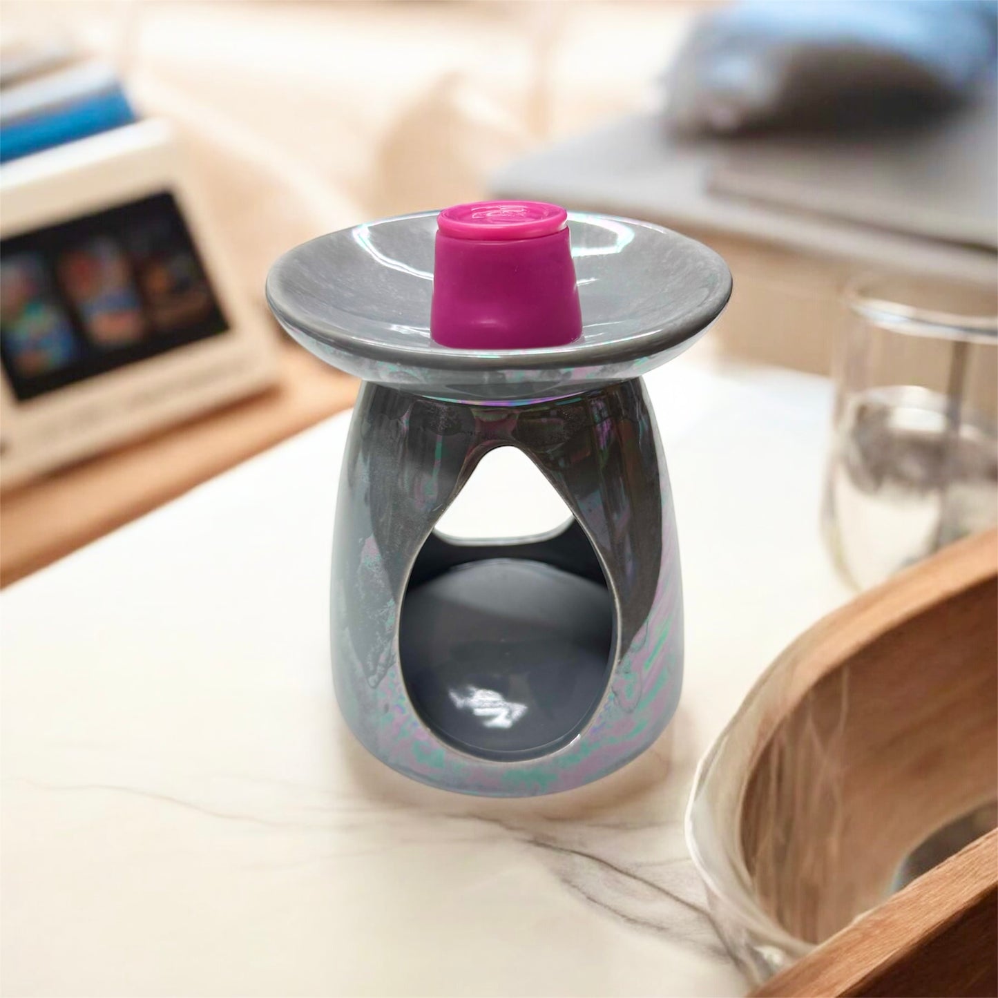 WAX MELT BURNER & 8 UNSCENTED TEALIGHTS