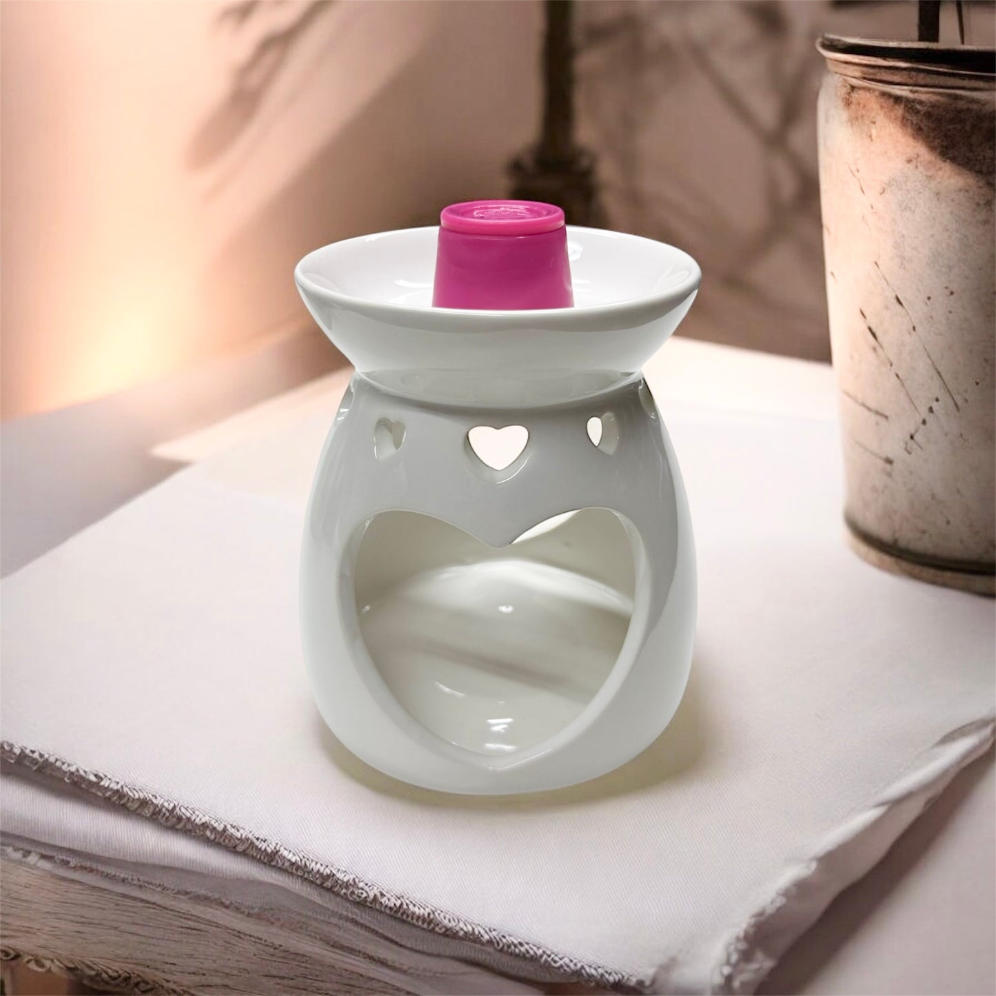 WAX MELT BURNER & 8 UNSCENTED TEALIGHTS