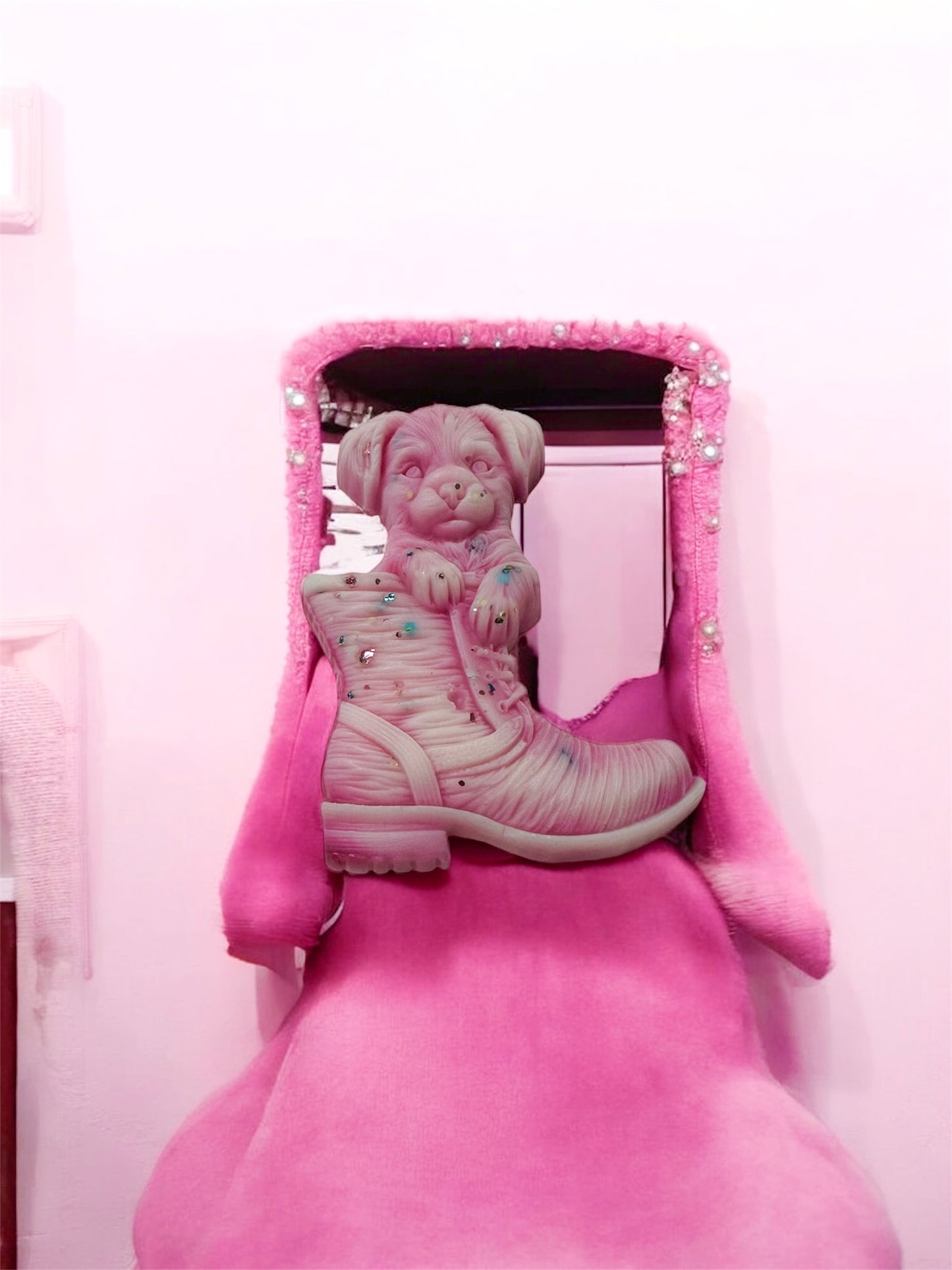3d PUPPY IN BOOT WAX MELT