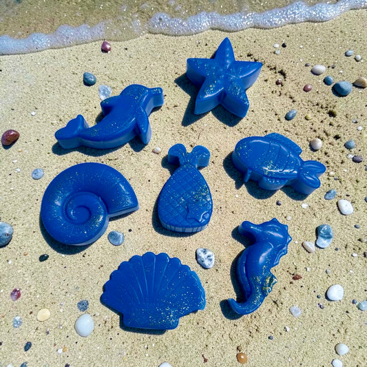 SUMMER SEA BEACH SHAPES (7 MEDIUM WAX MELTS)