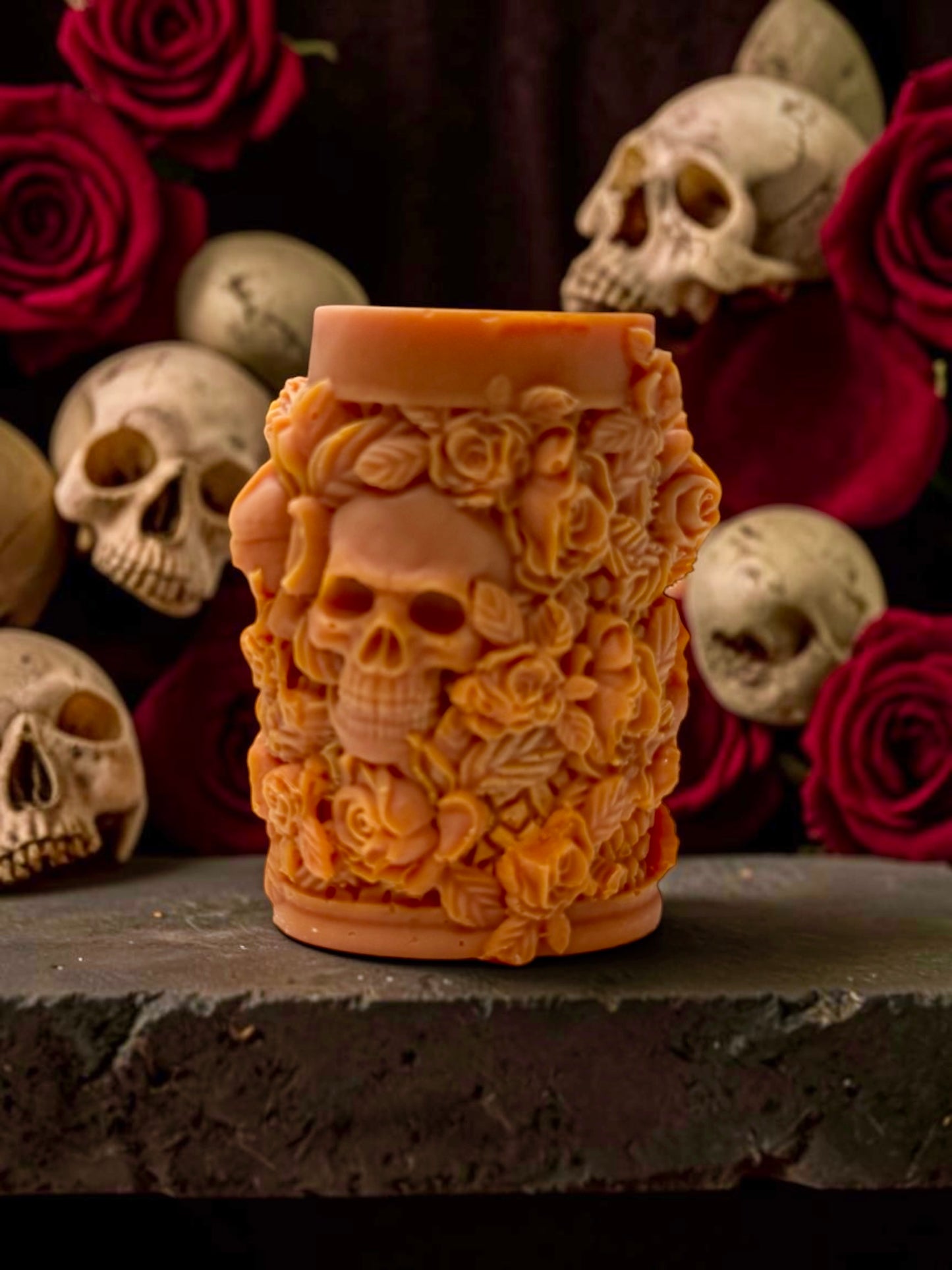 HALLOWEEN 3d SHAPE SKULL/ROSE WAX MELT